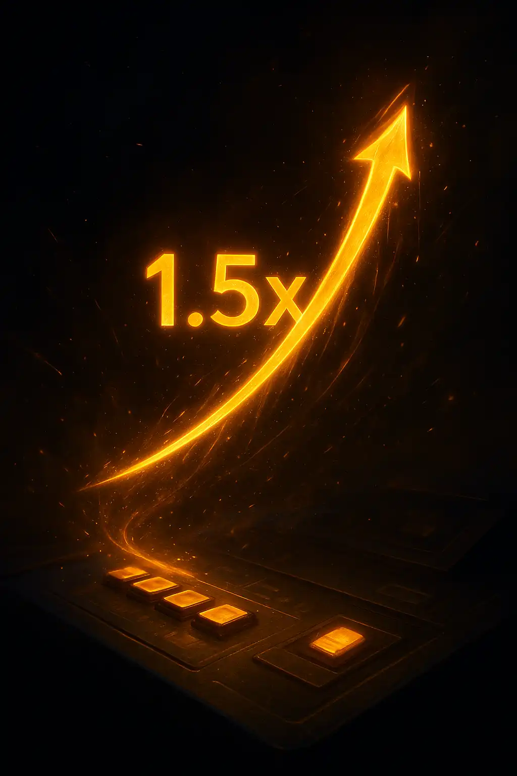 Rising gold multiplier curve on a dark casino screen representing the Crash game